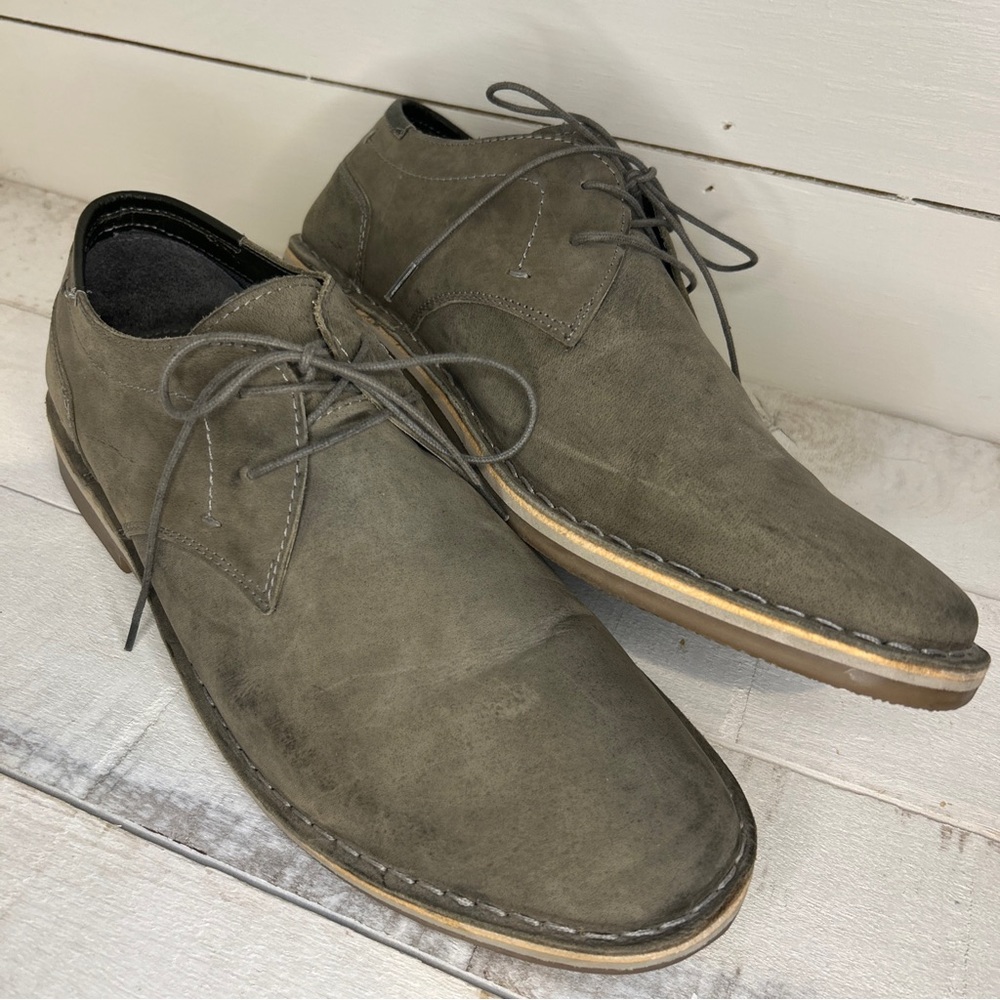 STEVE MADDEN Hasten 614 Grey Nubk Leather Casual Dress Shoes Mens 13